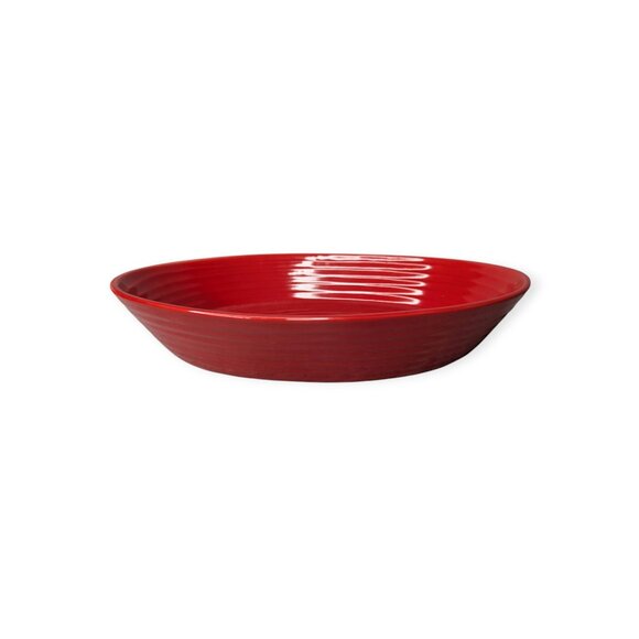 NWT Chefmate Fun Bright Red Swirl Large Oval Baker 1 1/2 Quart Stoneware - Picture 7 of 16